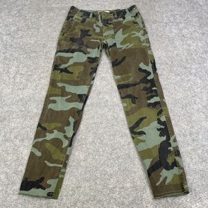 Nili Lotan French Military Pants Camo Green Designer Casual Size 0